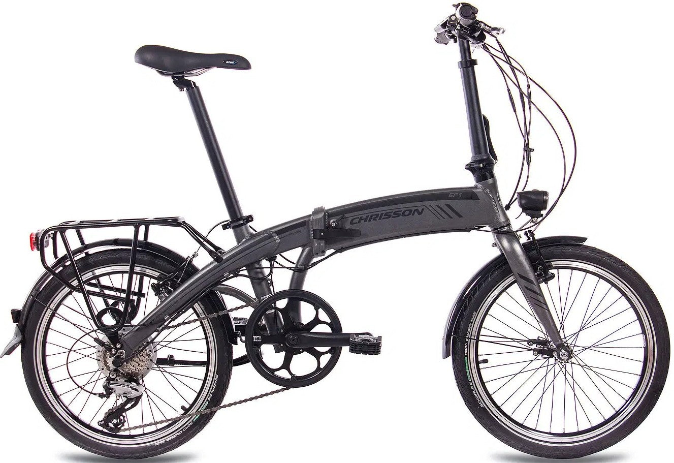 Chrisson intube Vouwfiets Achterwielmotor lichtgewicht grijs