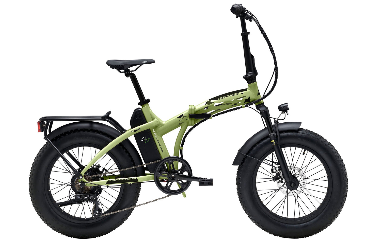 Adriatica Bug Vouwbare Fatbike 250W Brushless Achterwielmotor Groen