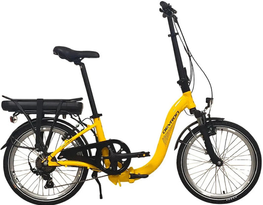 Devron E-Folding  Achterwielmotor Vouwfiets Lage instap Geel
