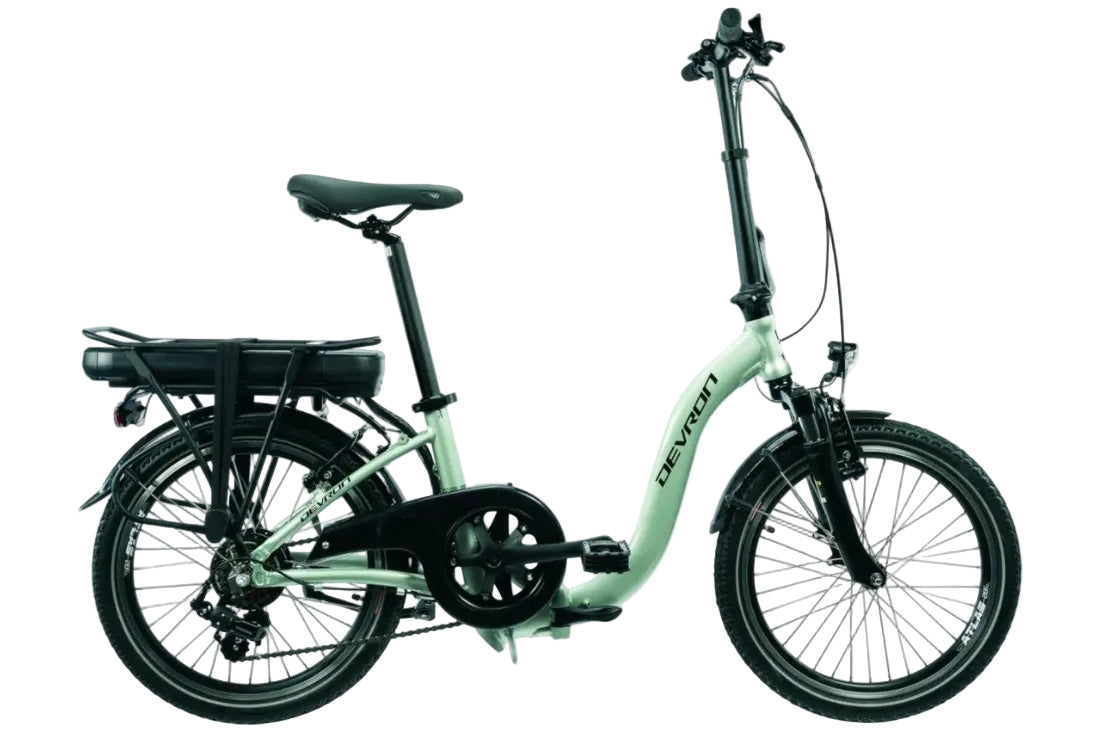 Devron E-Folding Achterwielmotor Vouwfiets Lage instap Groen