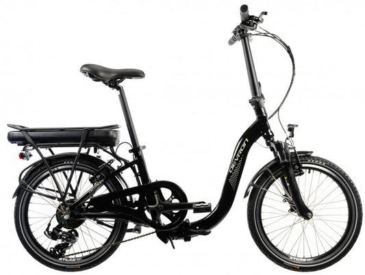 Devron E-Folding  Achterwielmotor Vouwfiets Lage instap Zwart